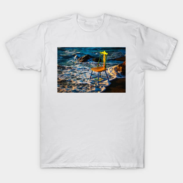 Chair In Beach Foam T-Shirt by photogarry